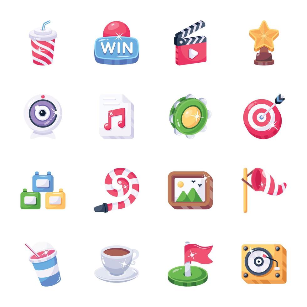 Set of Colorful Entertainment Icons vector