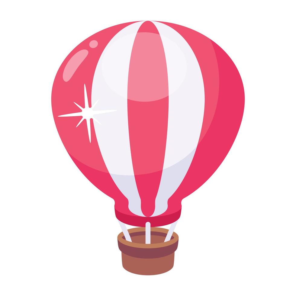 Hot air balloon flat icon design vector