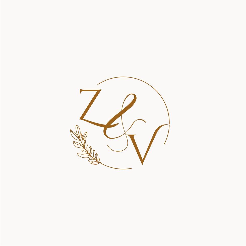 ZV initial wedding monogram logo vector
