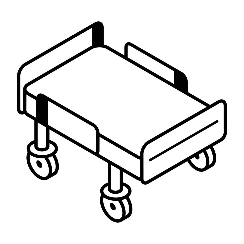A customizable outline icon of stretcher vector