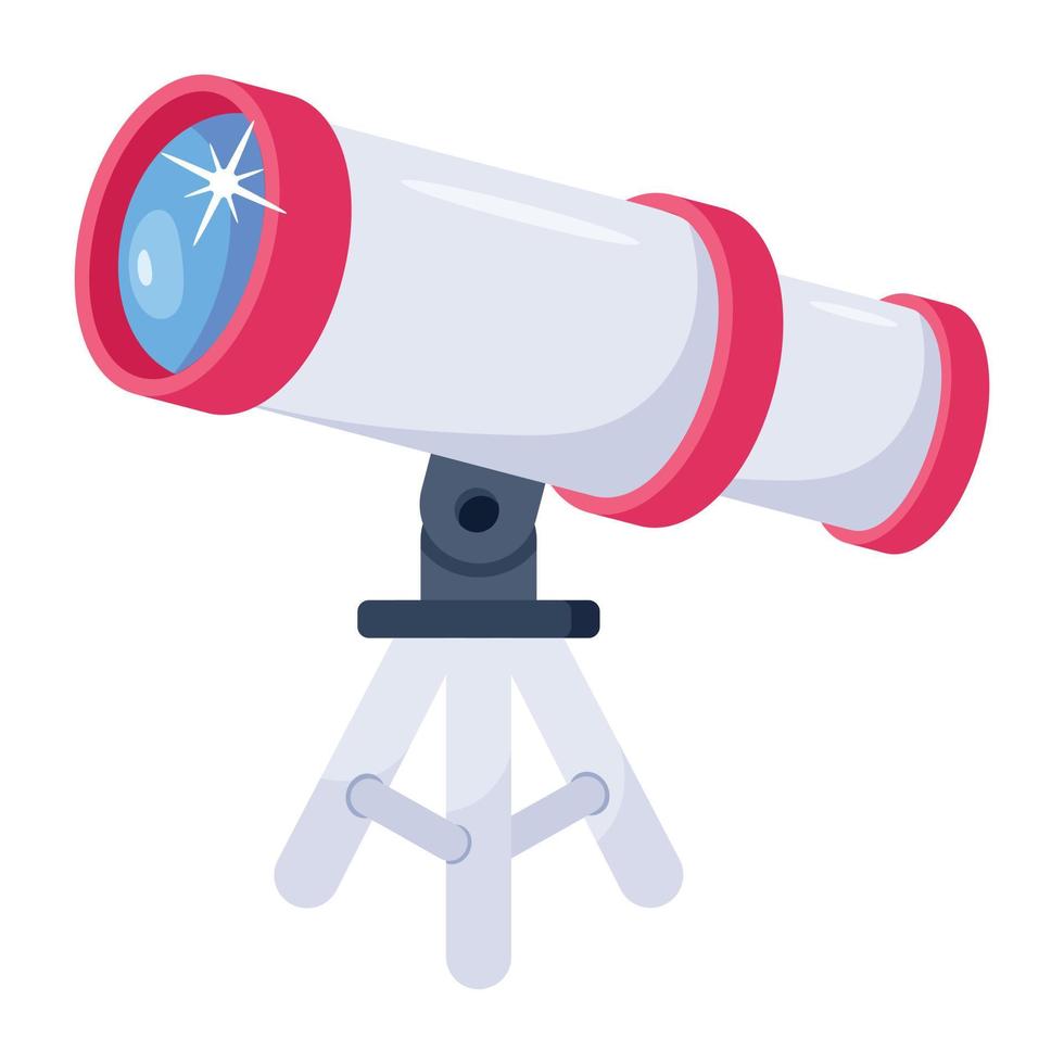 A scalable flat icon of telescope vector