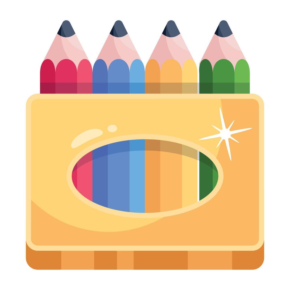 A flat modern icon of color pencils vector