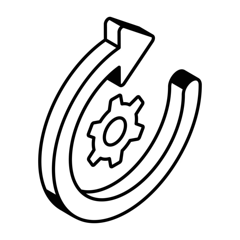 Check out isometric outline icon of backup process vector