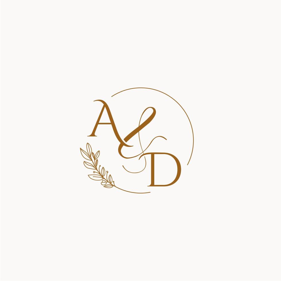 AD initial wedding monogram logo vector