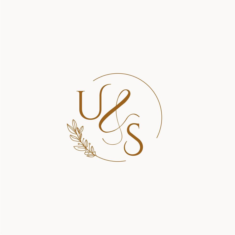 US initial wedding monogram logo vector