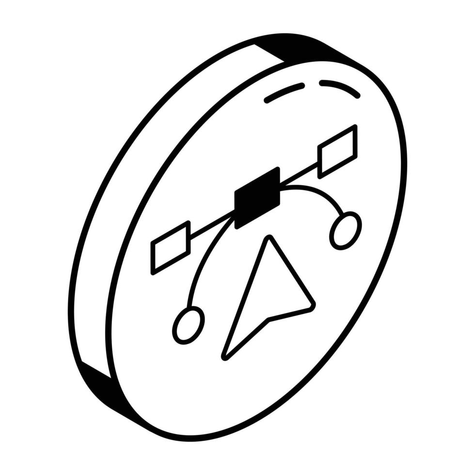 A bezier icon in line design vector