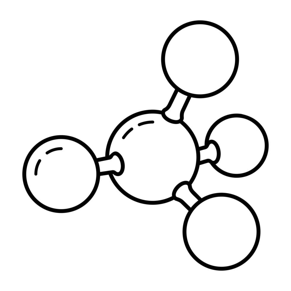 A molecules icon in line design vector