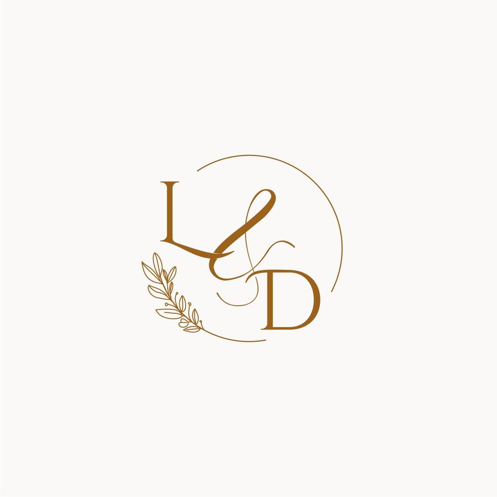 LD initial wedding monogram logo vector