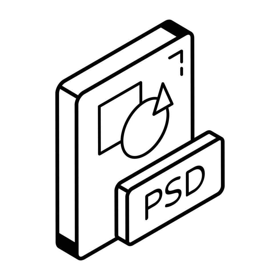 Modern file format line icon download vector