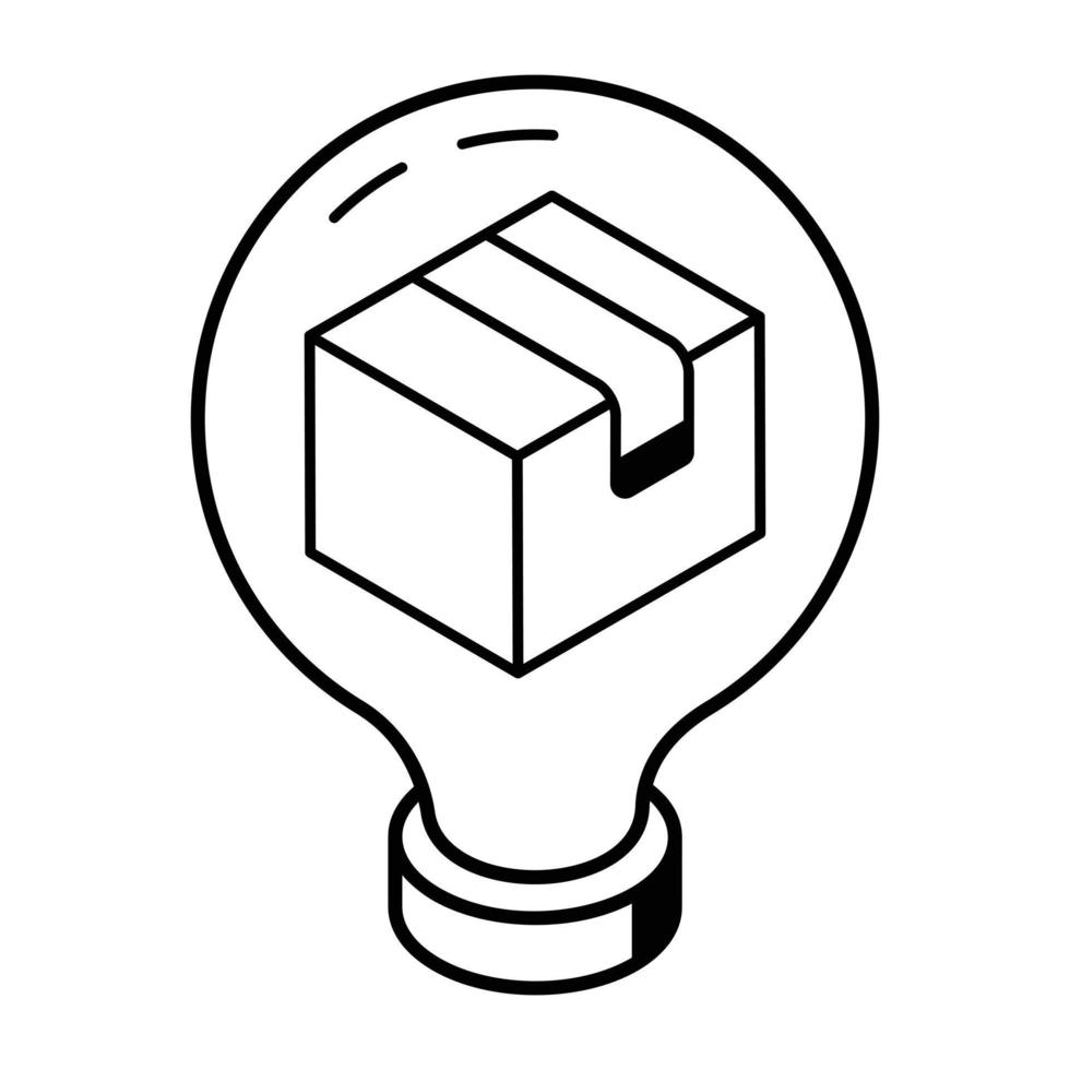 A customizable isometric icon of packaging idea vector