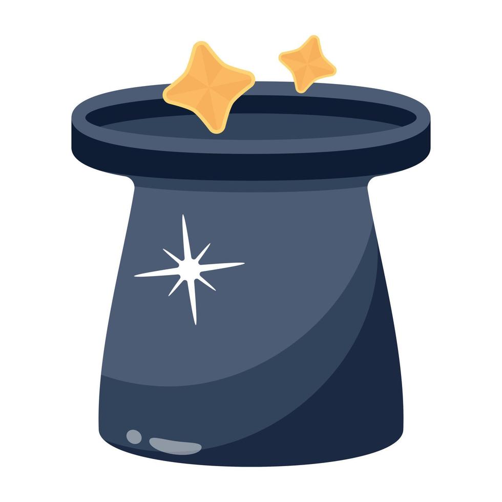 An icon of magic hat flat design vector