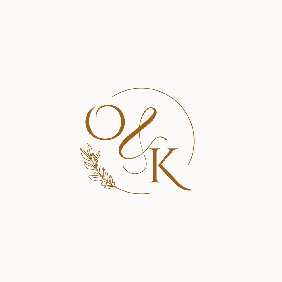 ok logotipo de monograma de boda inicial vector