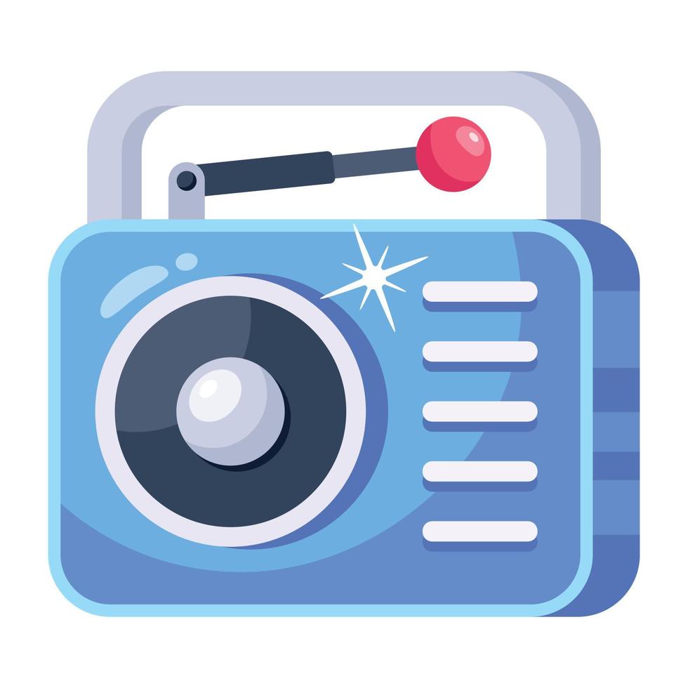 A flat editable icon of a radio vector