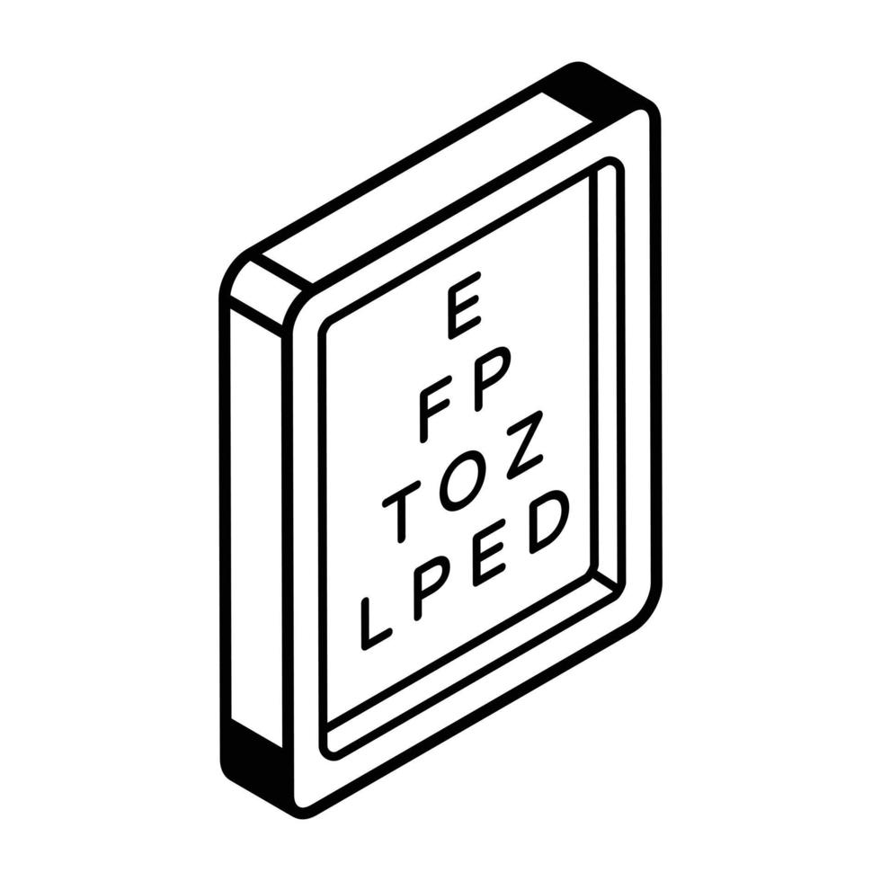 An eye chart line icon download vector