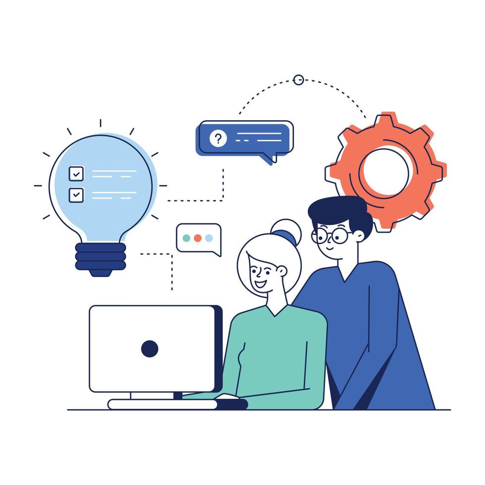 A flat illustration of mutual discussion vector