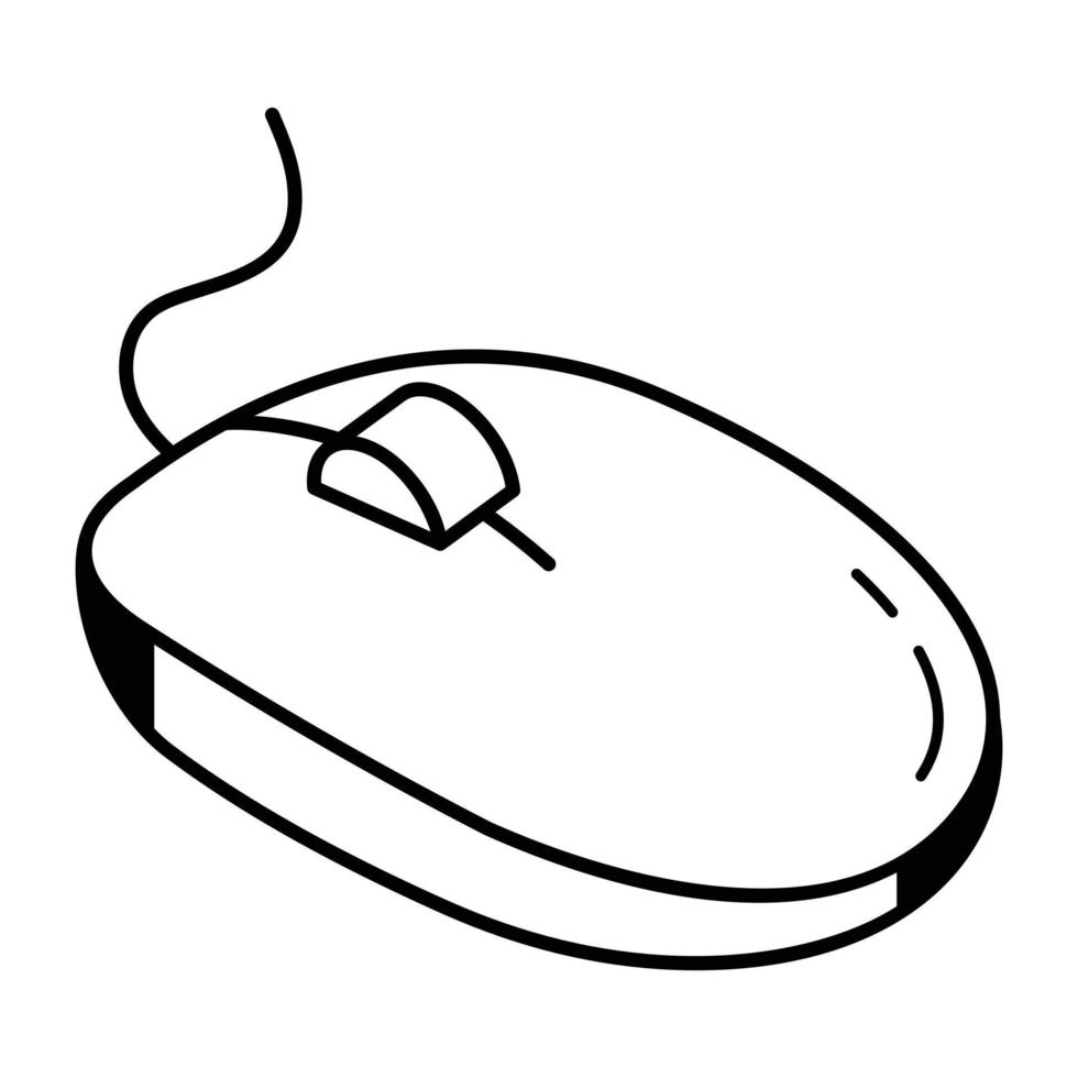 Trendy line icon of a mouse vector