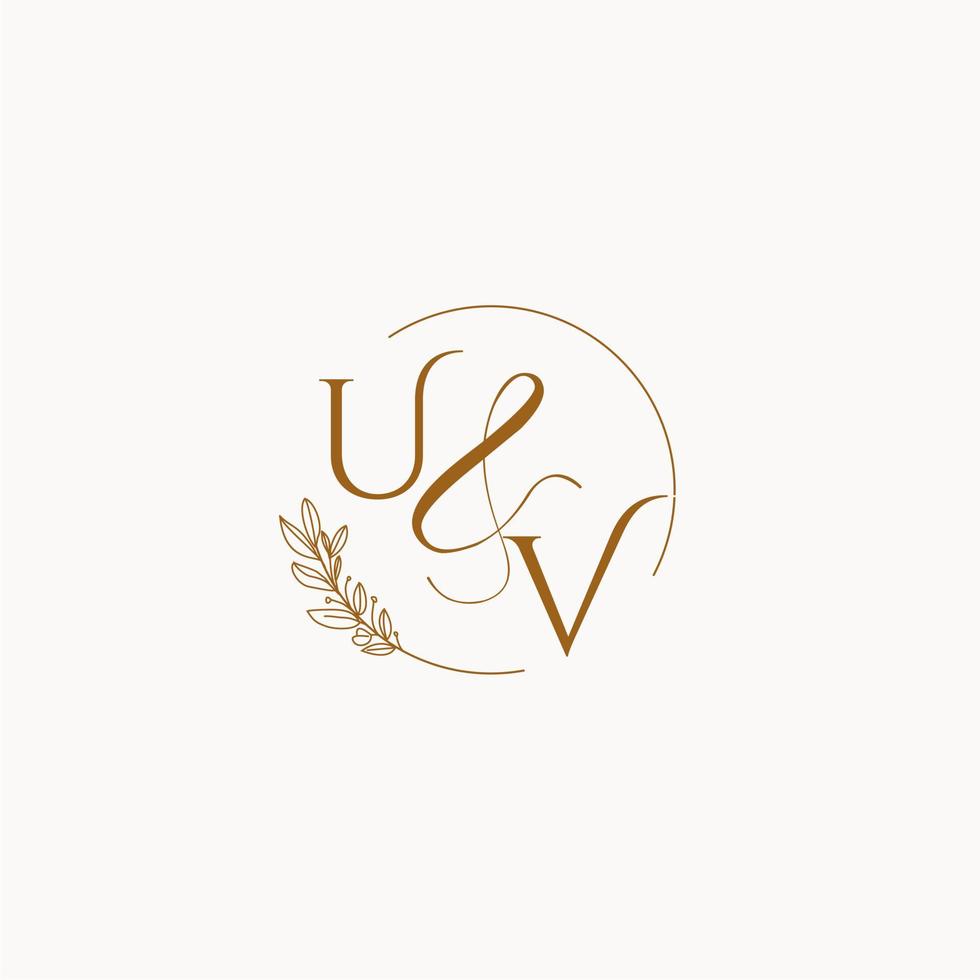 UV initial wedding monogram logo vector