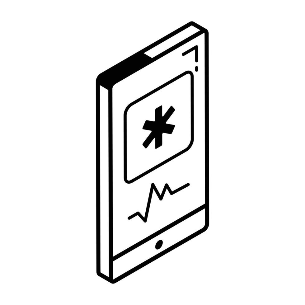 A medial app line isometric icon vector