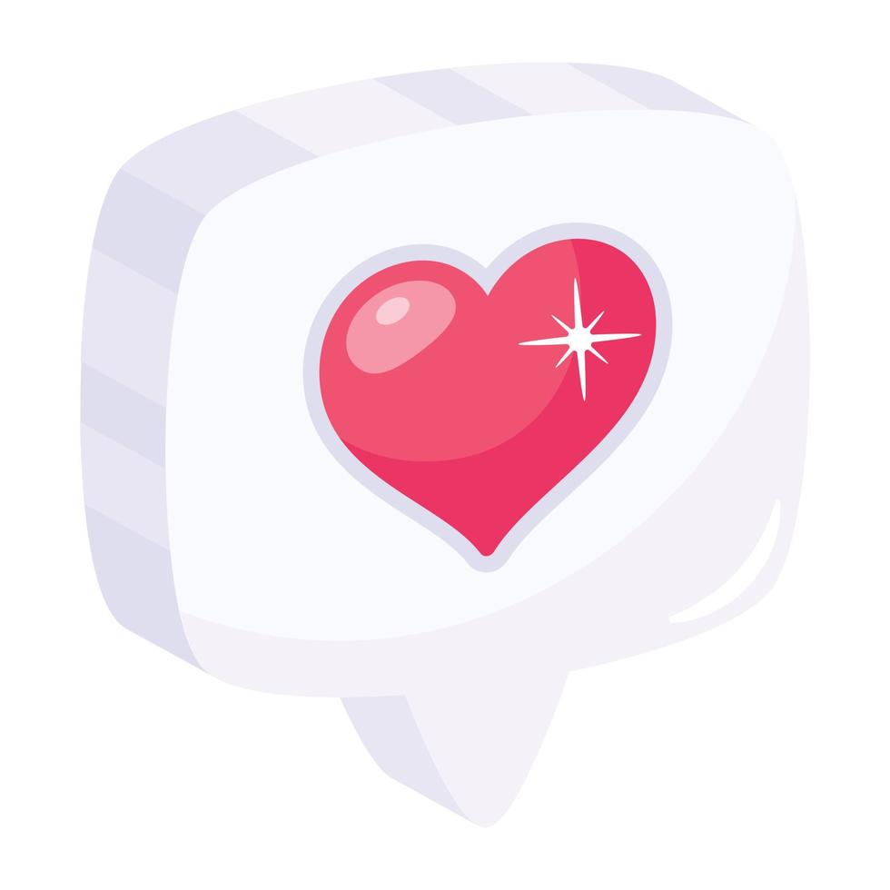 Modern flat icon of love chat vector