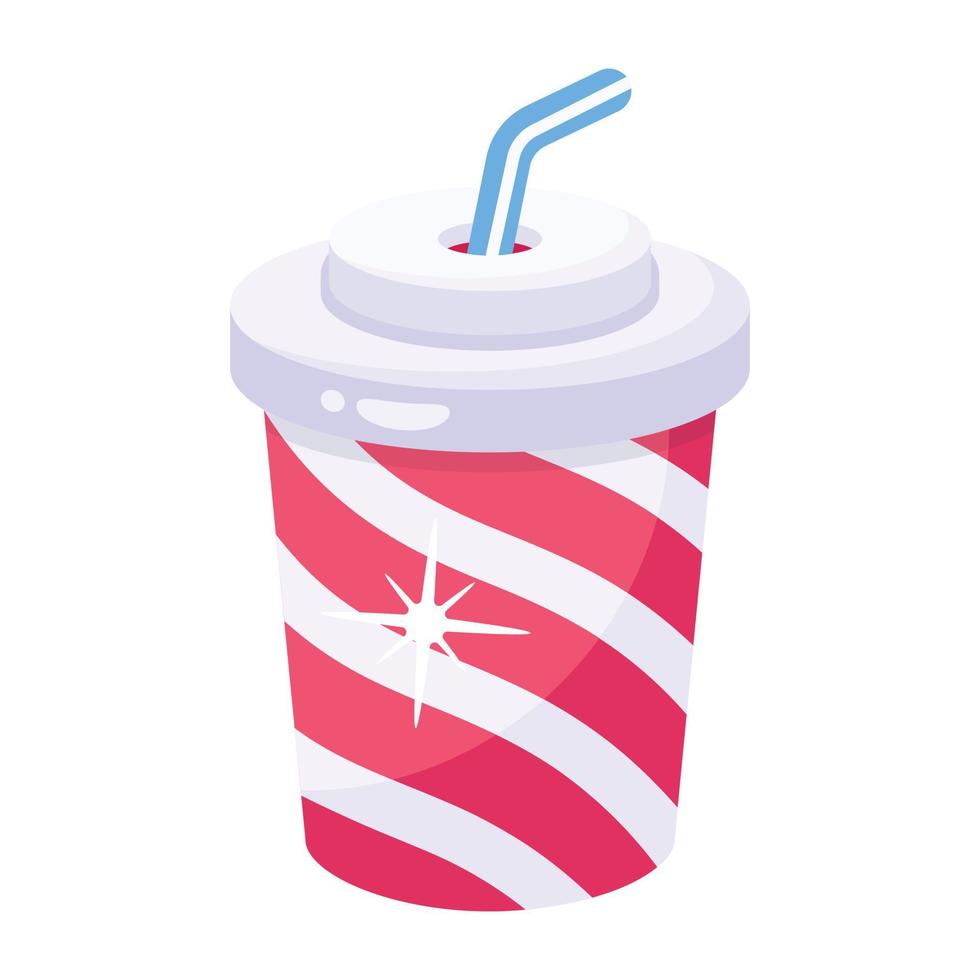 A flat modern icon of drink vector