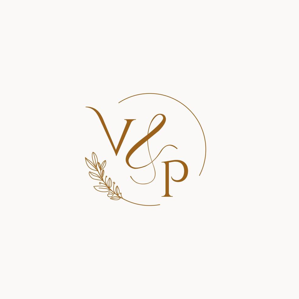 VP initial wedding monogram logo vector