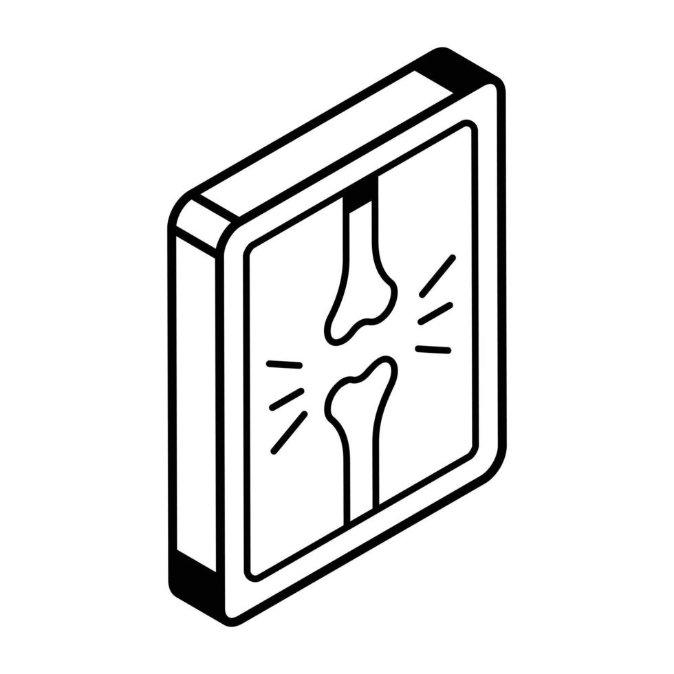 Trendy line icon of bone x ray vector