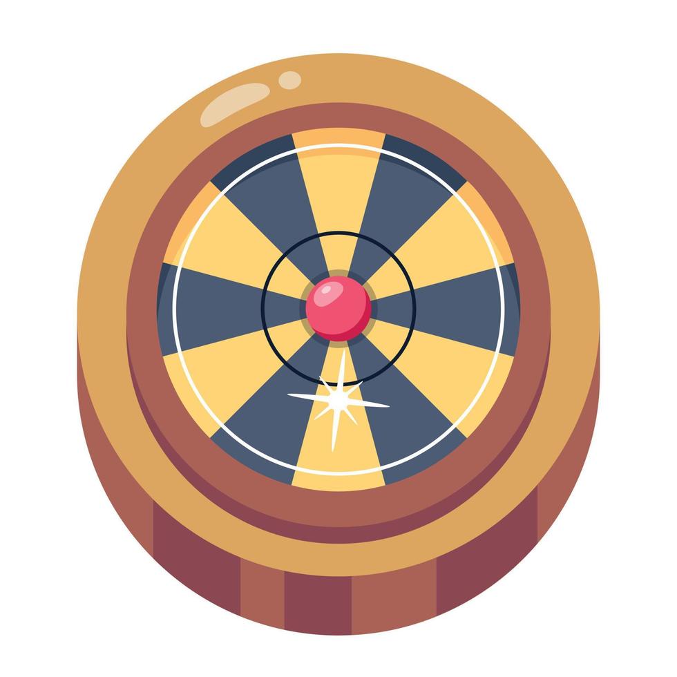 icono plano de moda de la rueda de la ruleta vector
