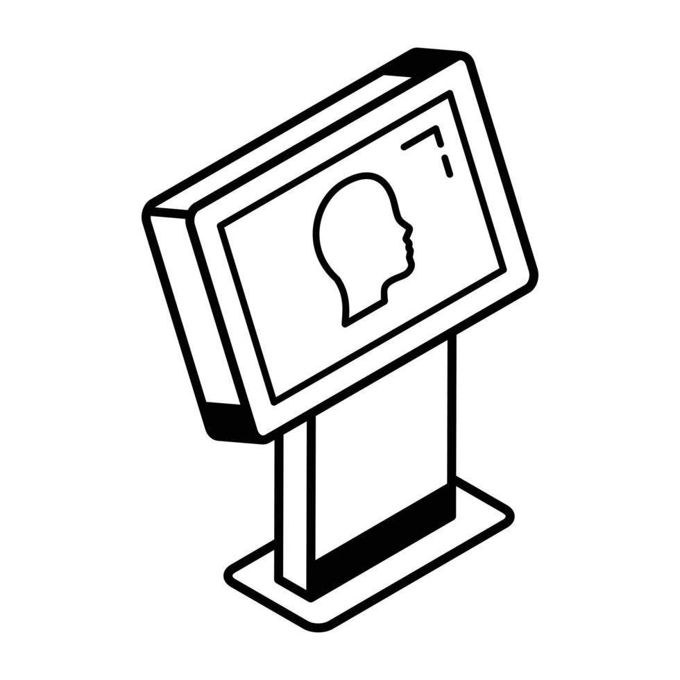 Check this outline icon of brain monitoring vector