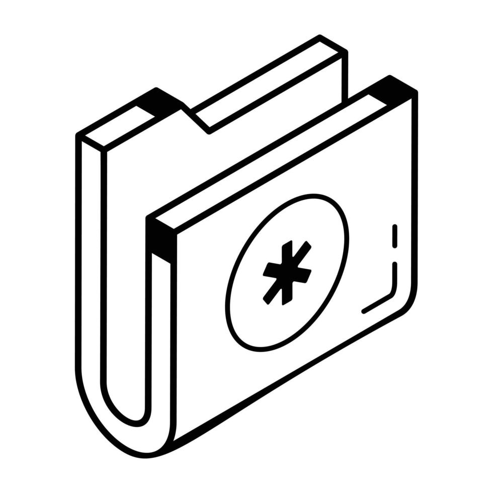 A medical folder line icon download vector