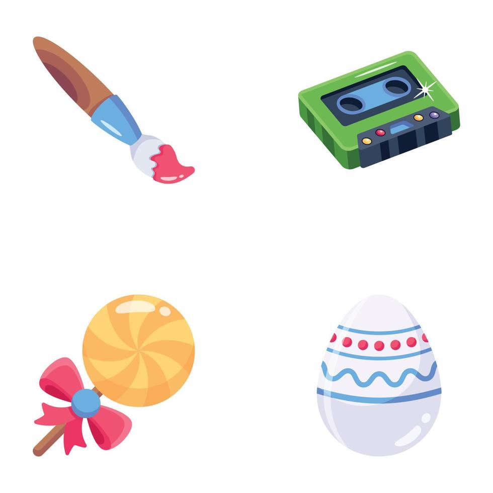 Trendy Colored Icons of Festival vector
