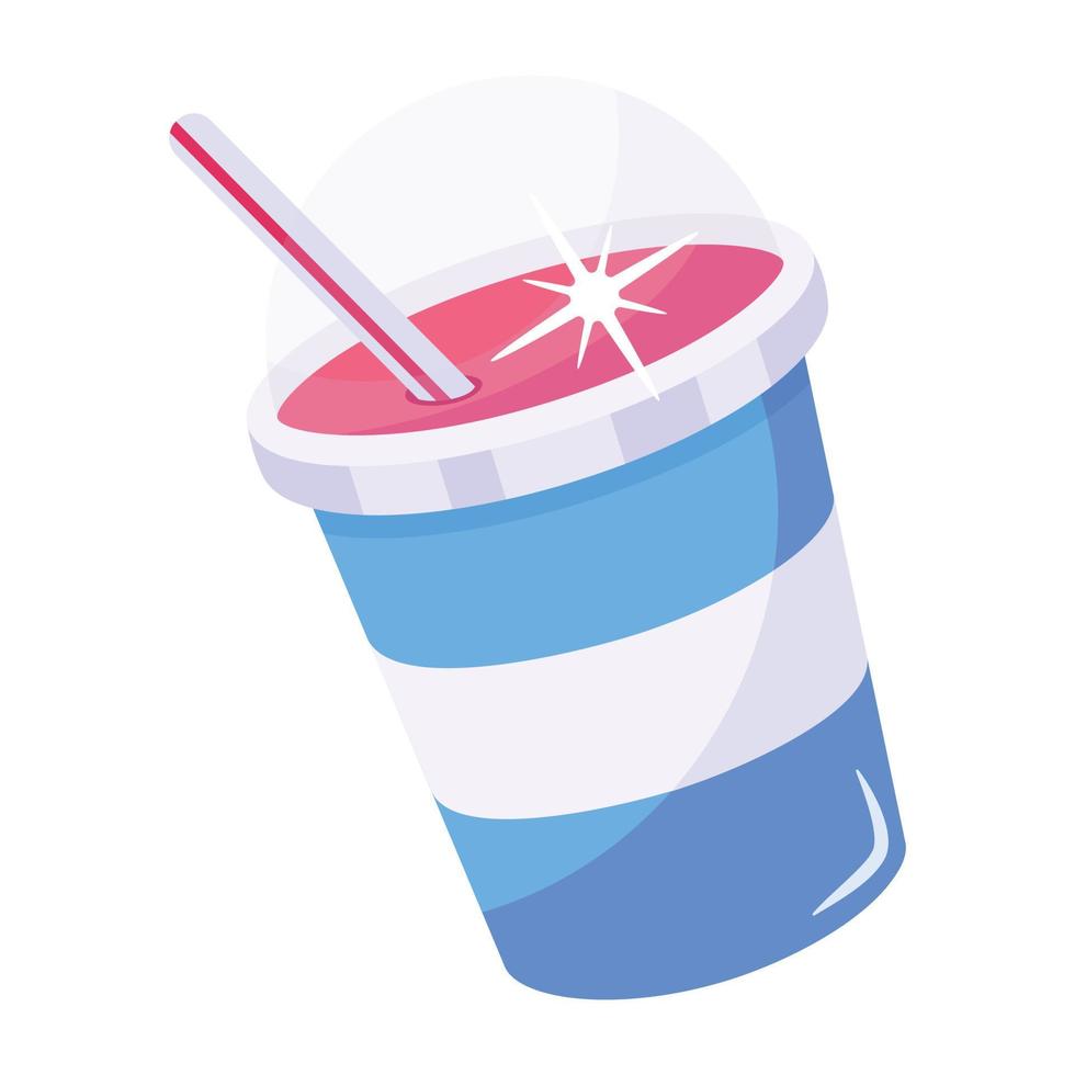 un icono plano de vaso de jugo vector