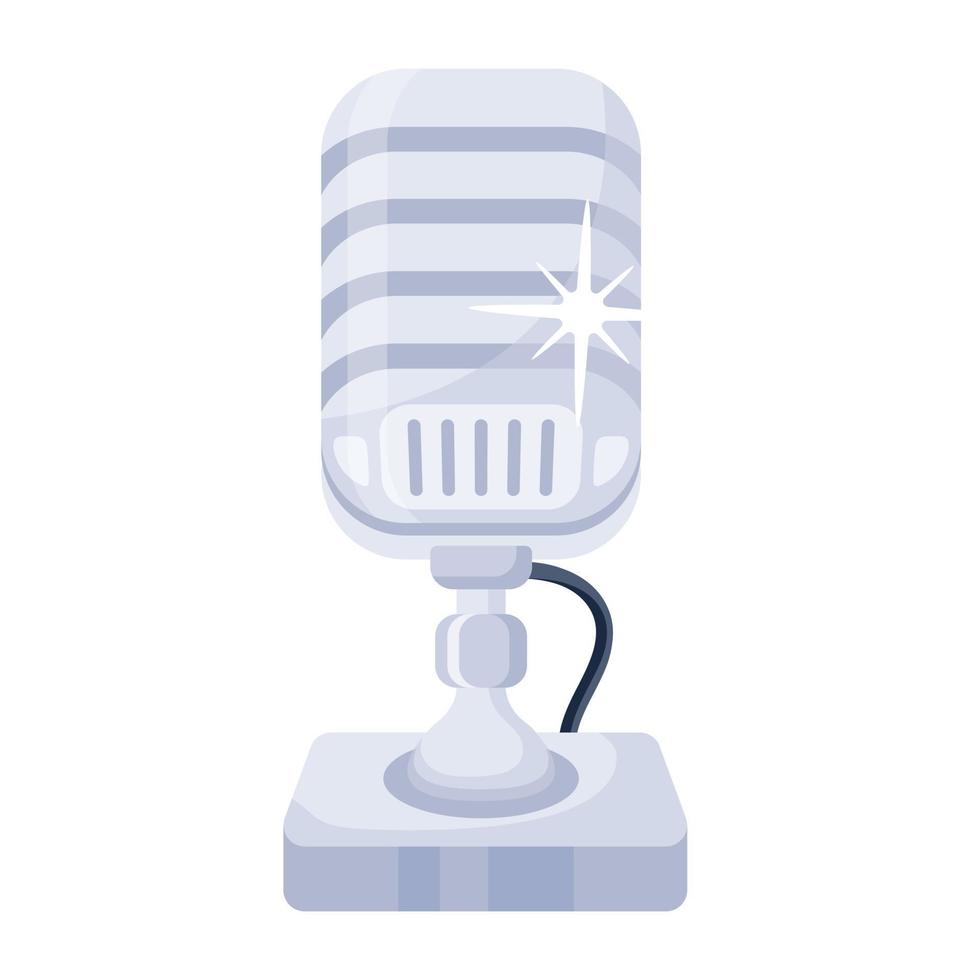 An icon of mic flat design vector