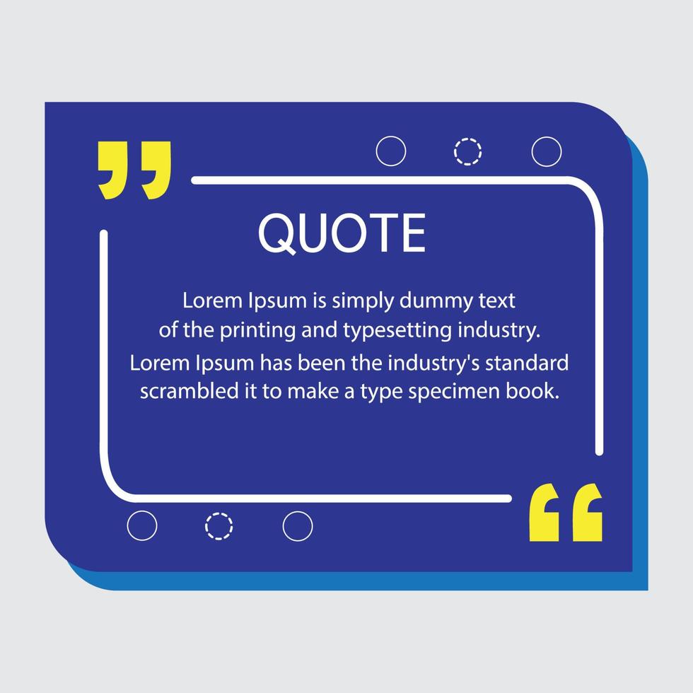 Creative Modern Material Design Quote template. vector