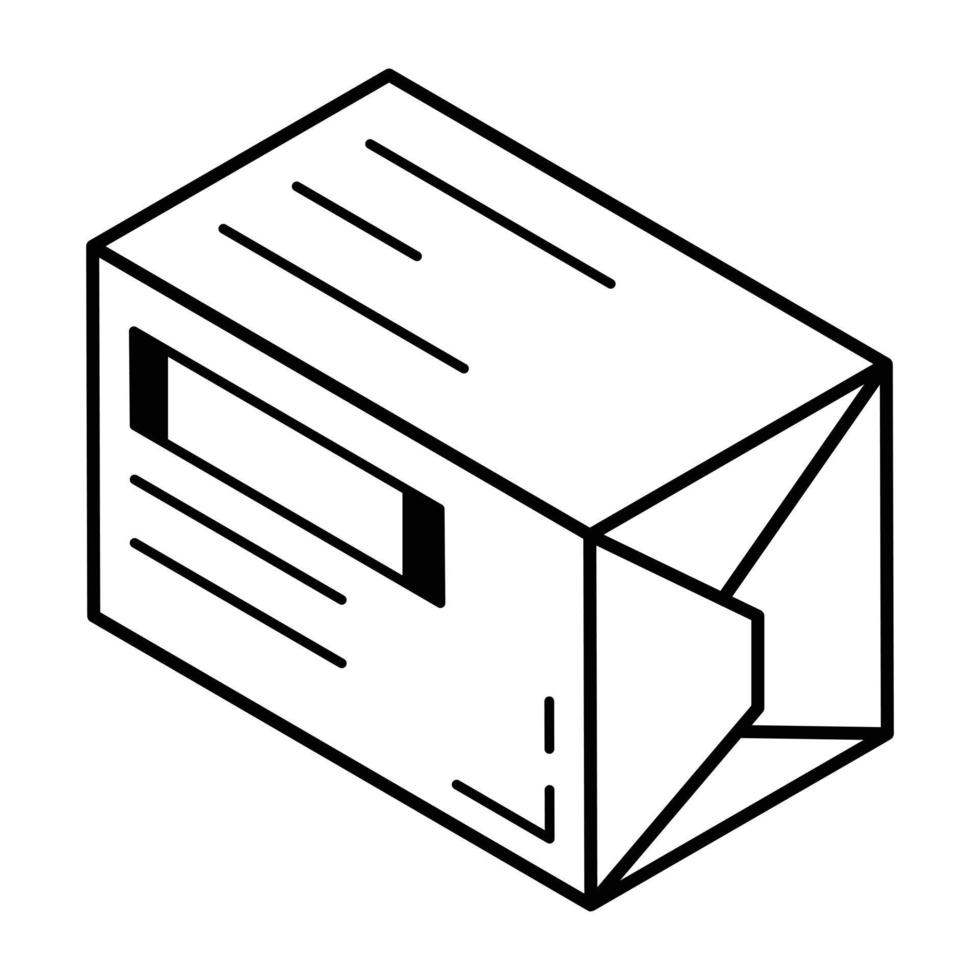 un icono de línea isométrica que denota caja de medicina vector