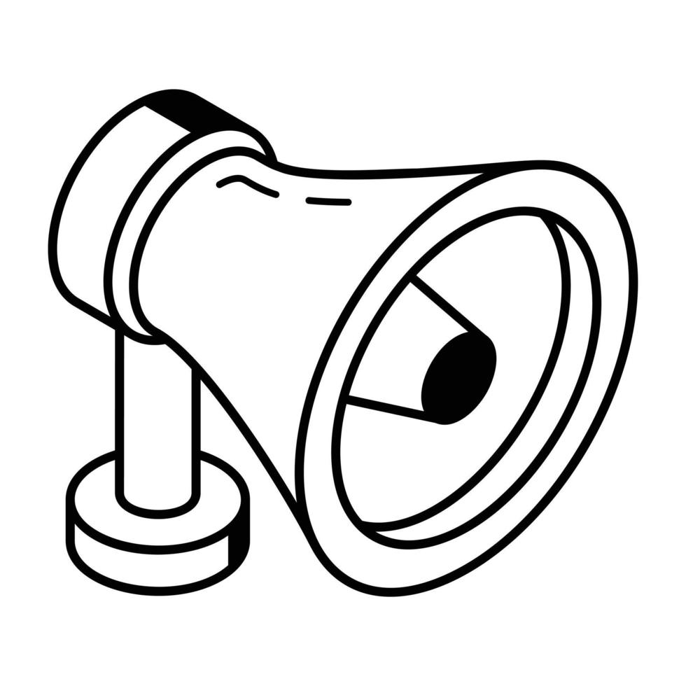 Line icon of speaker denoting promotion vector