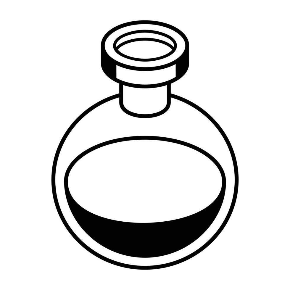 Erlenmeyer flask isometric icon download vector