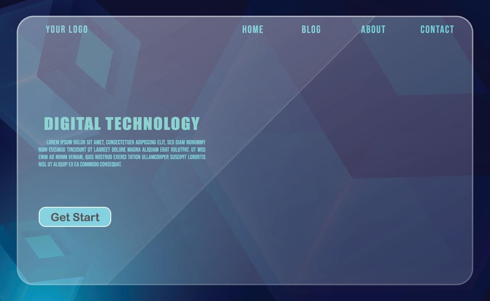 technology concept for web banner template or brochure , Blue colour. vector