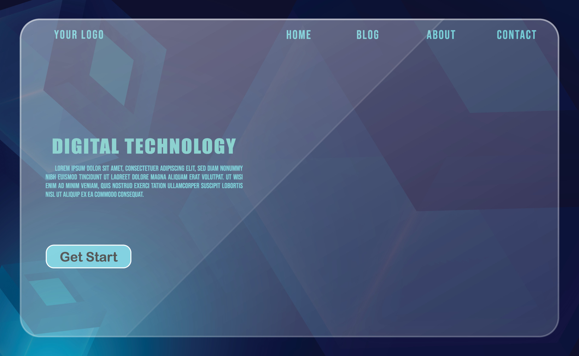 technology concept for web banner template or brochure , Blue colour ...