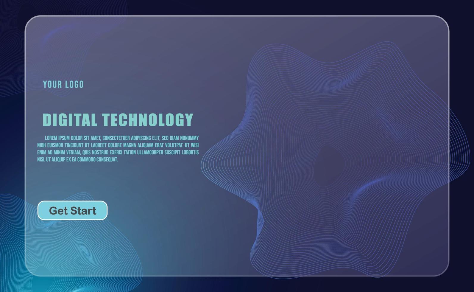 technology concept for web banner template or brochure , Blue colour. vector