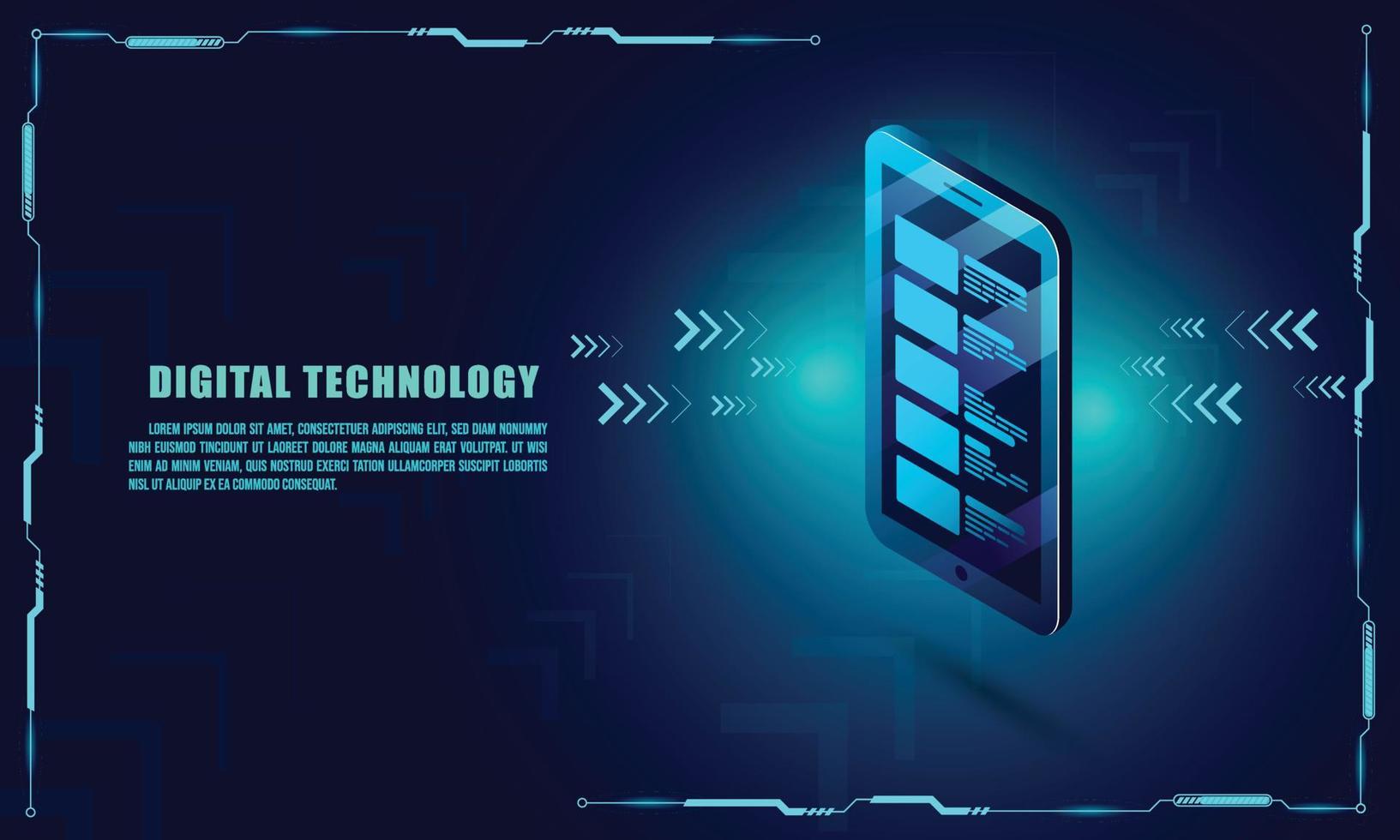 Smartphone device access with fingerprint system, credit card payment with touch. lock chain protect . isometric vector. vector