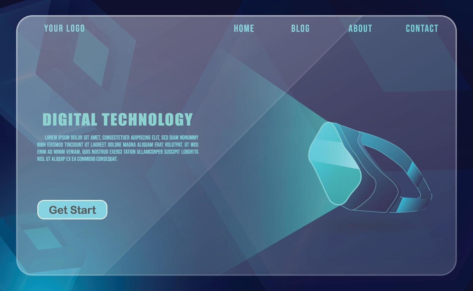 technology concept for web banner template or brochure , Blue colour. vector