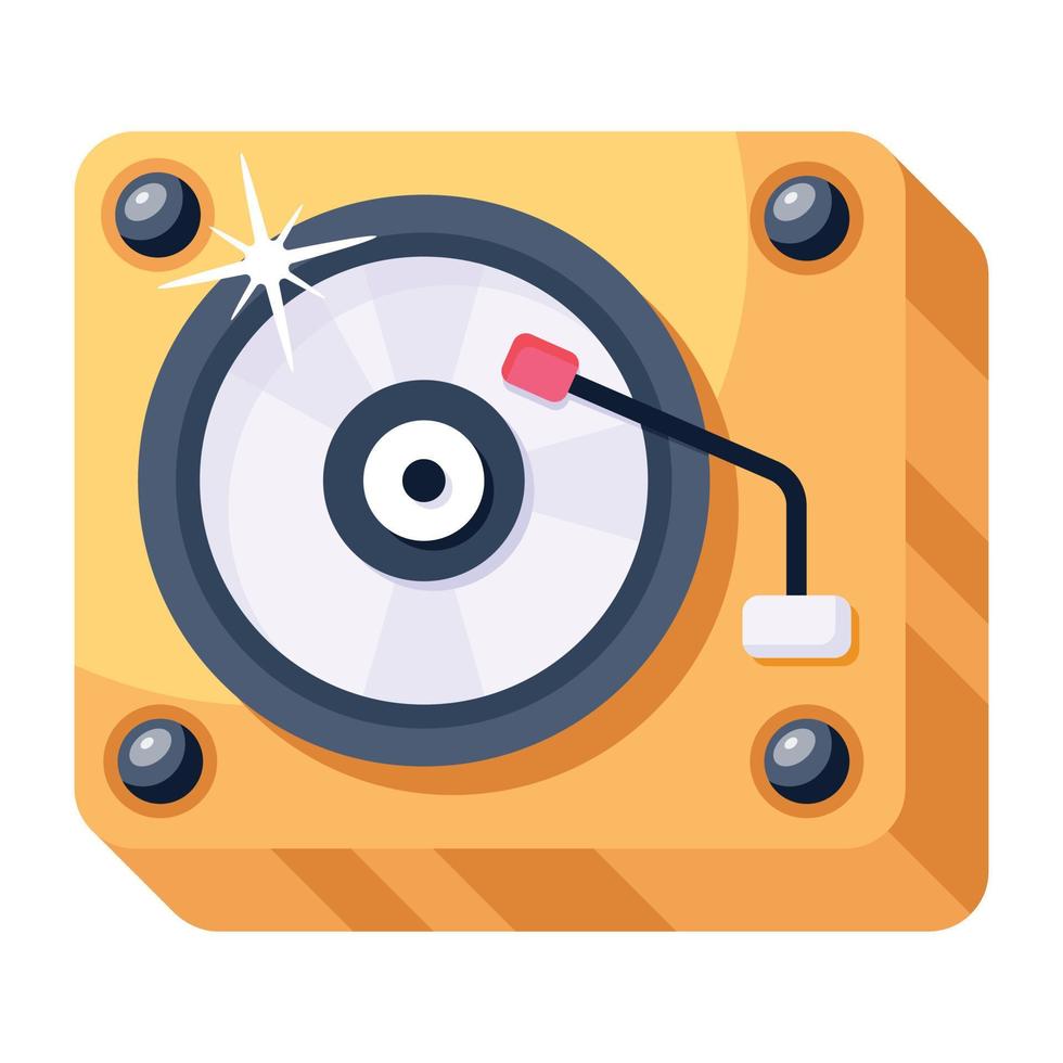 Vinyl record, a retro music device flat icon vector