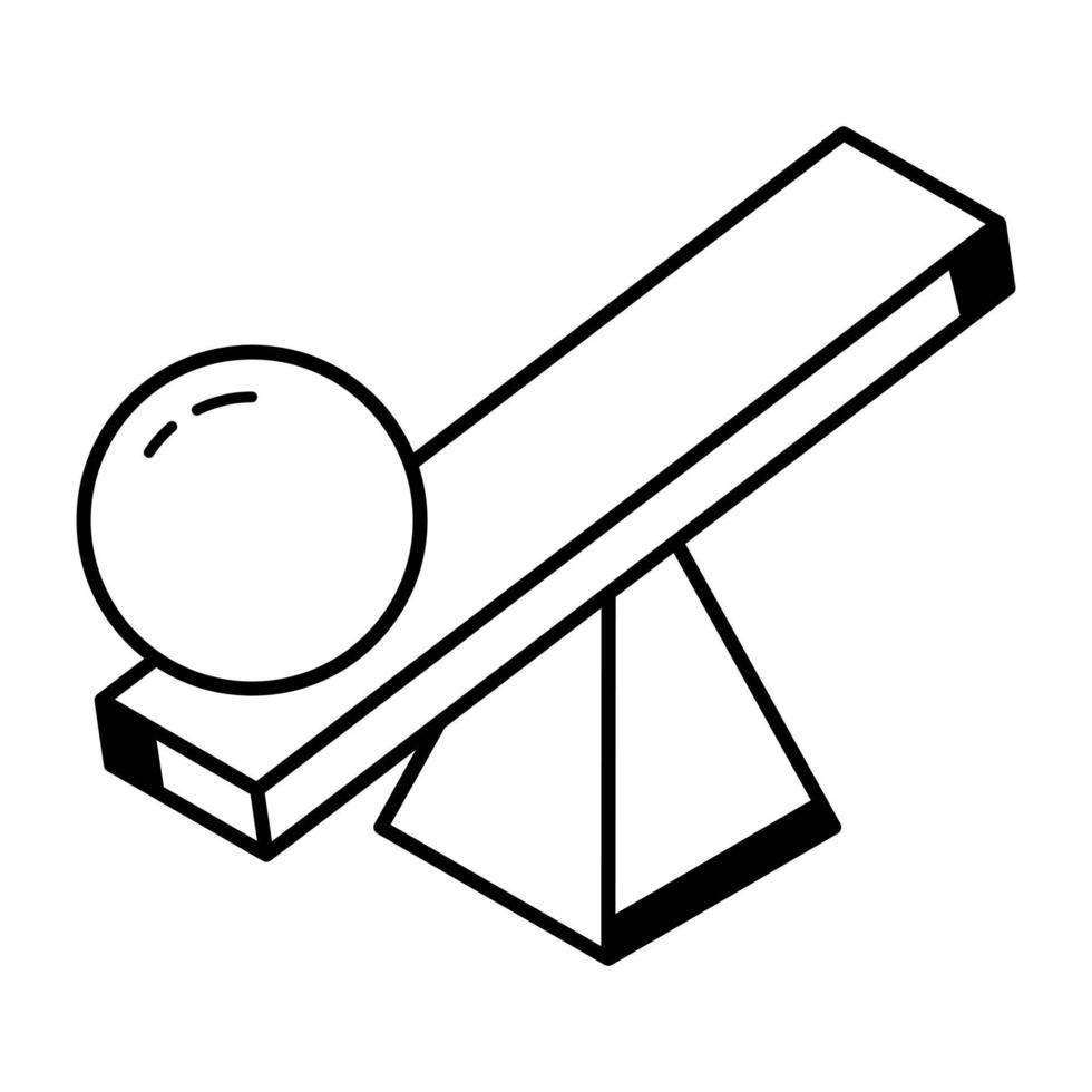 un icono de desequilibrio en el diseño de la línea vector