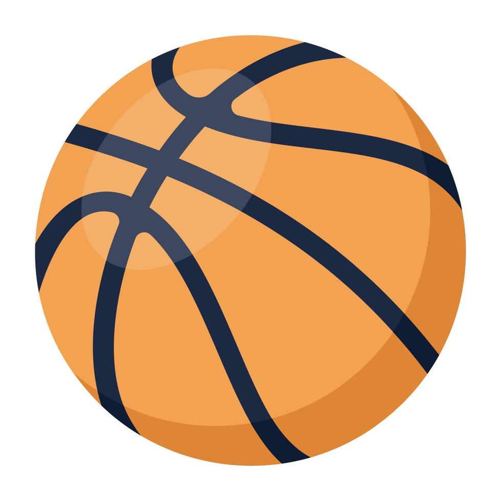 un práctico ícono plano de baloncesto vector