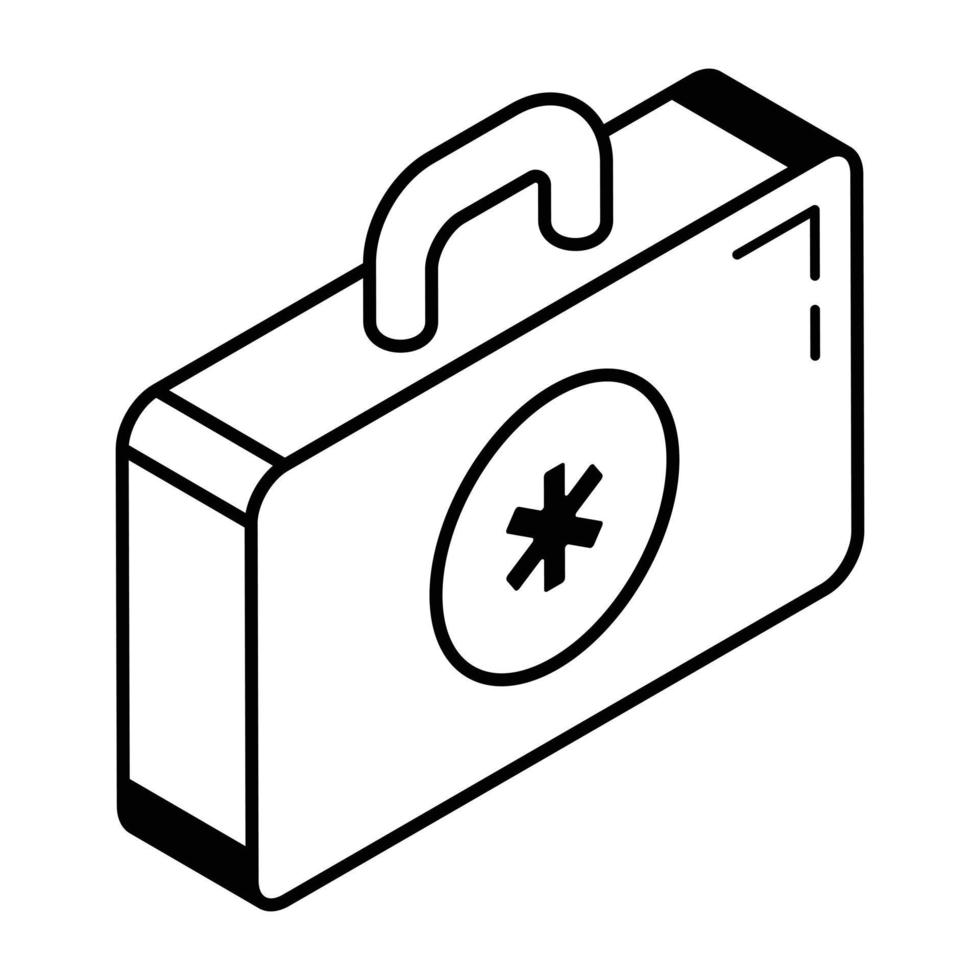 Trendy isometric outline icon of first aid vector