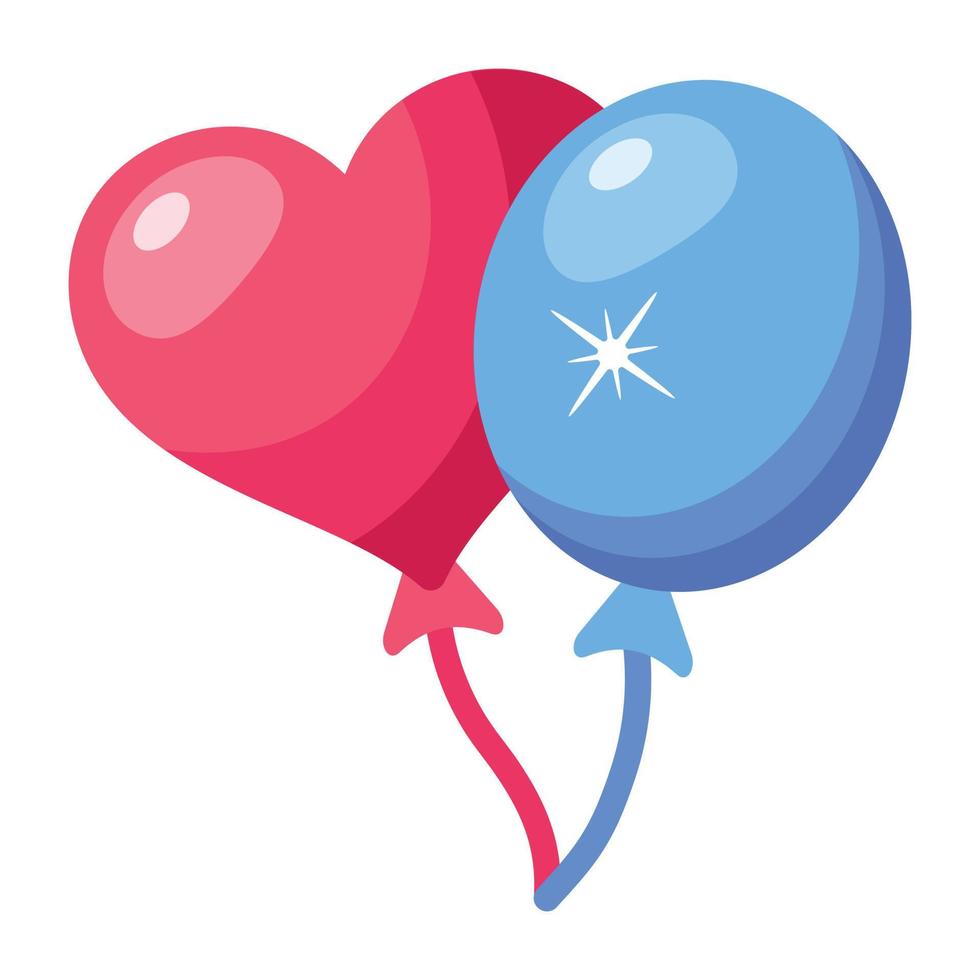 Pair of balloons flat icon download vector