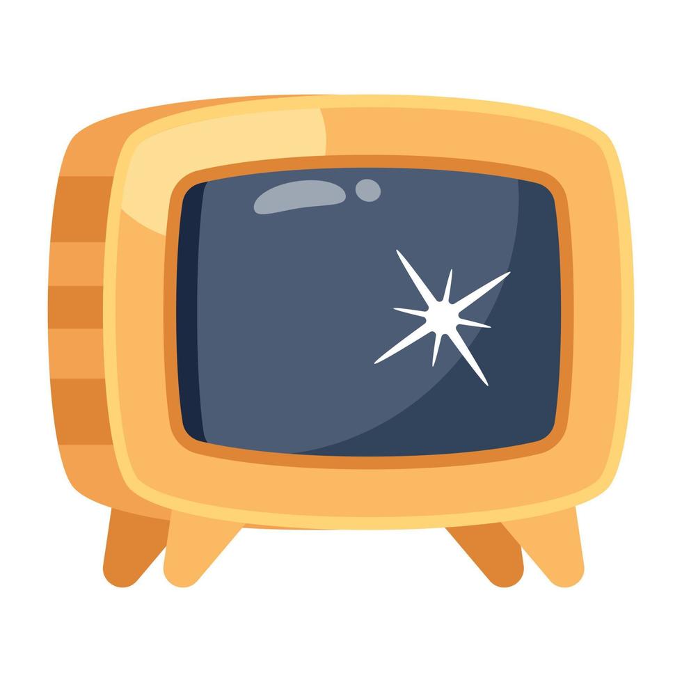 A retro style tv set flat icon vector