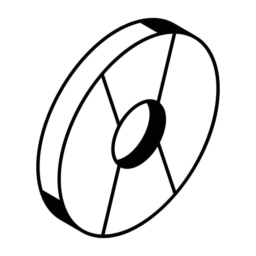 Trendy line isometric icon of cd vector