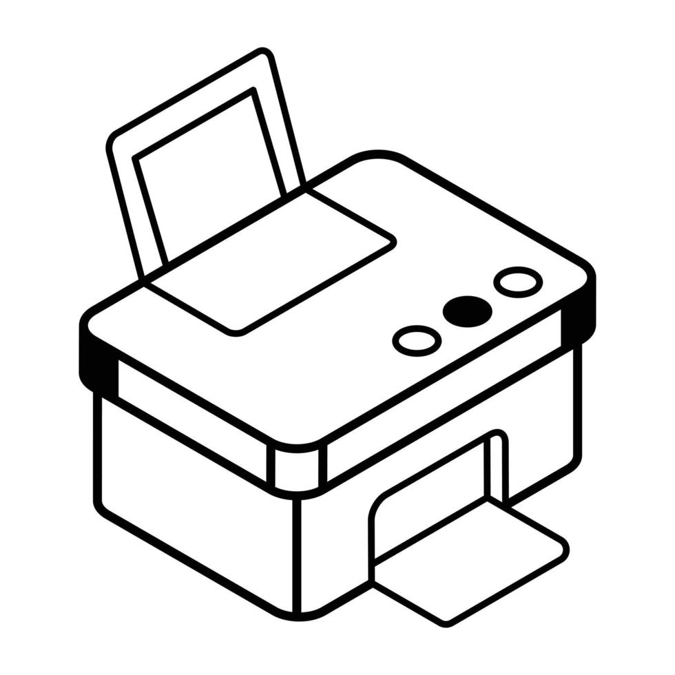 icono de vector isométrico de impresora en formato editable