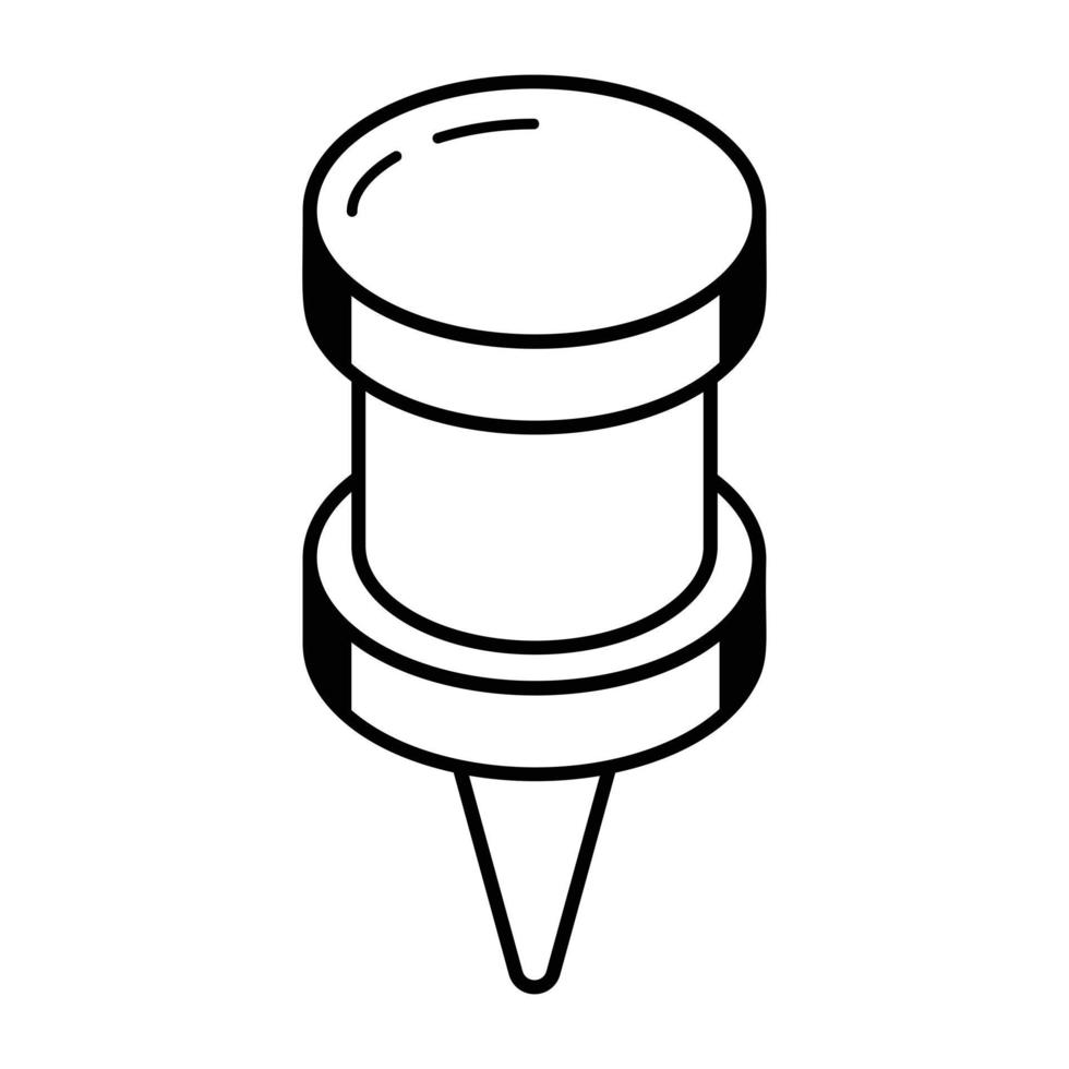 An icon of thumb pin isometric design vector